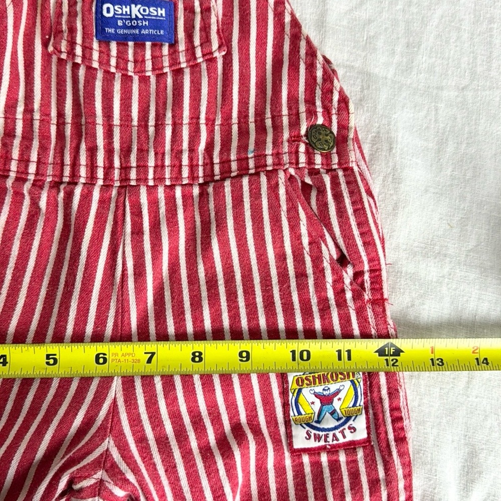 Vintage OshKosh B’Gosh Railroad Stripe Overall Patch Detail Size 18 Months - Picture 10 of 14